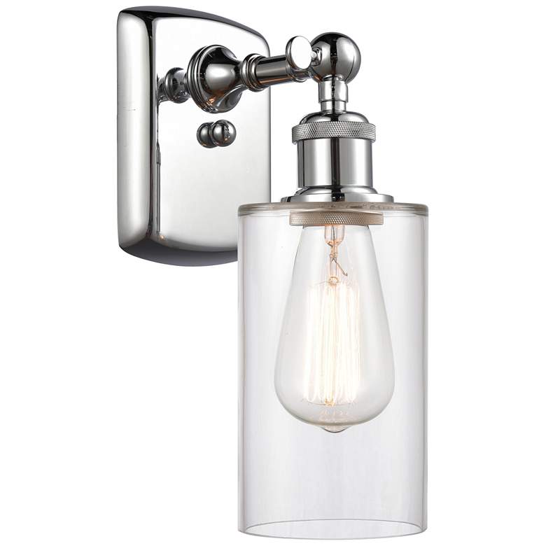 Image 1 Clymer 4" LED Sconce - Chrome Finish - Clear Shade