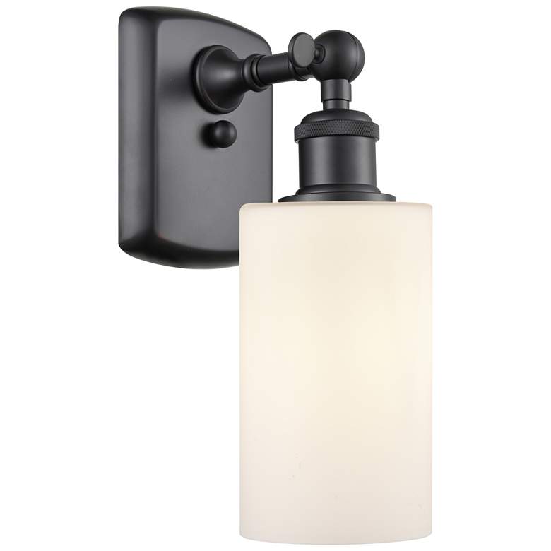 Image 1 Clymer 4" LED Sconce - Matte Black Finish - Matte White Shade