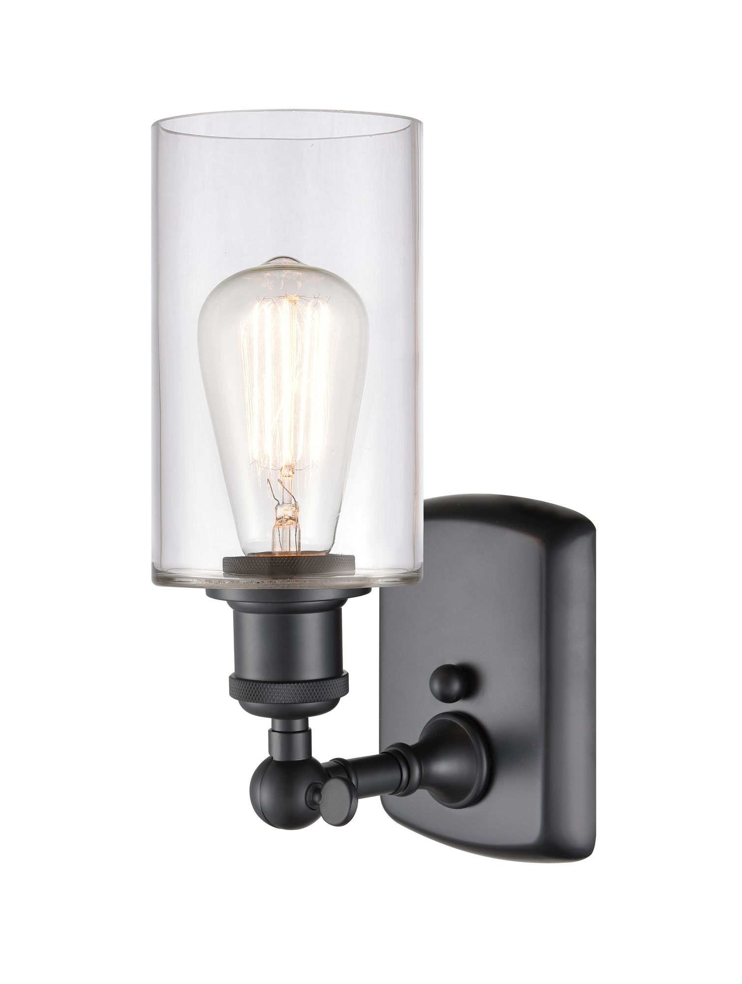 Image 2 Clymer 4" Matte Black Sconce w/ Clear Shade more views