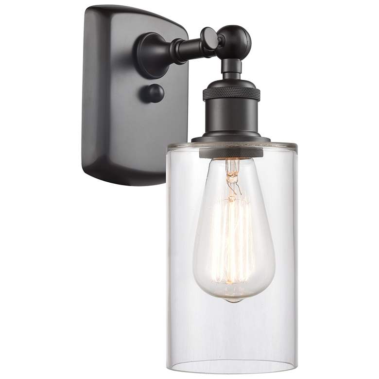 Image 1 Clymer 4" Oil Rubbed Bronze Sconce w/ Clear Shade