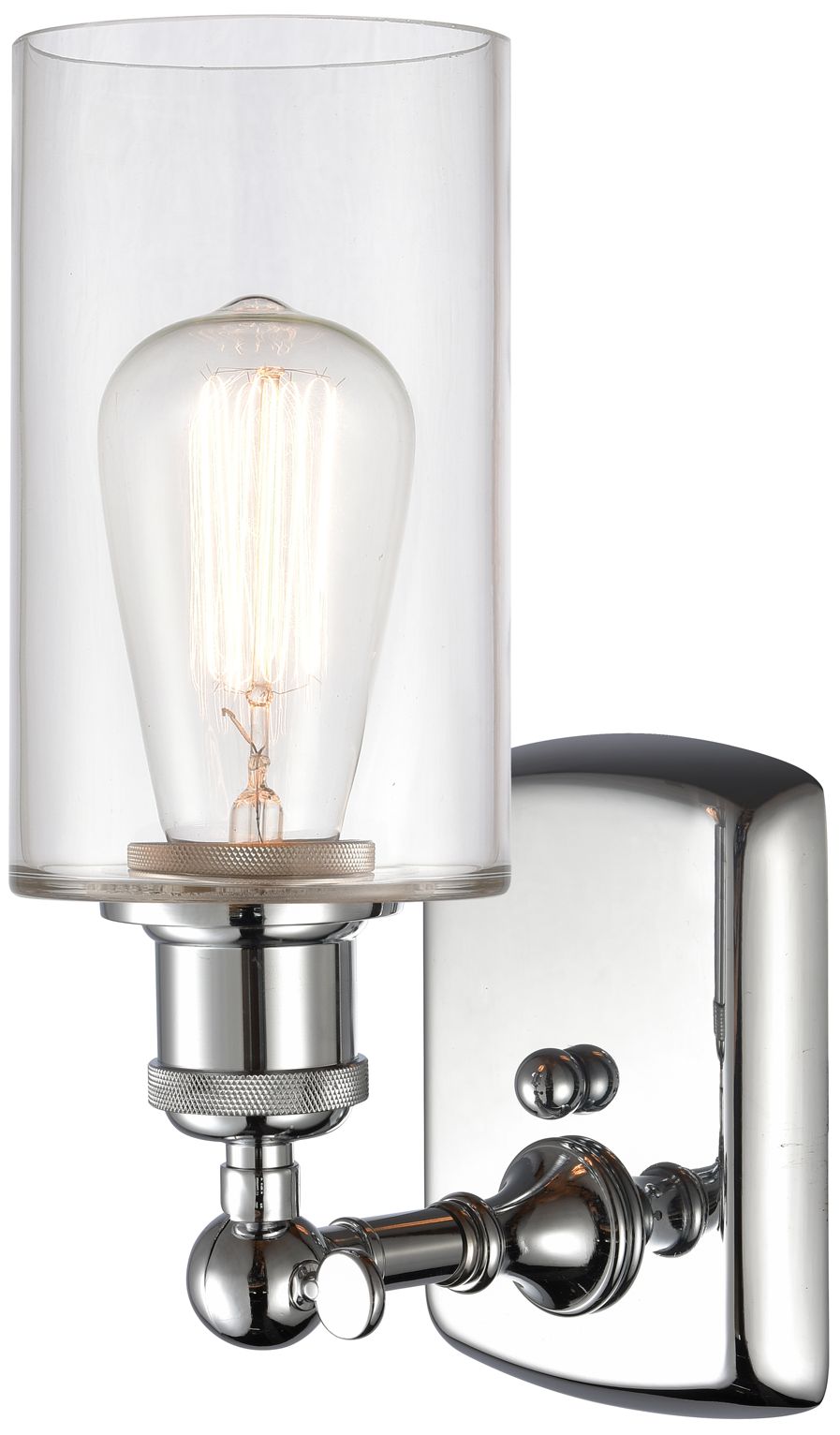 Image 2 Clymer 4" Polished Chrome Sconce w/ Clear Shade more views