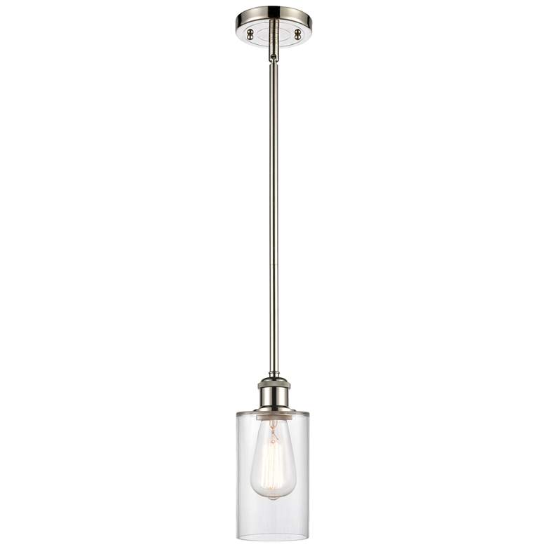 Image 1 Clymer 4" Polished Nickel Mini Pendant w/ Clear Shade