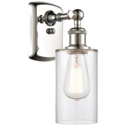 Clymer 4" Polished Nickel Sconce w/ Clear Shade