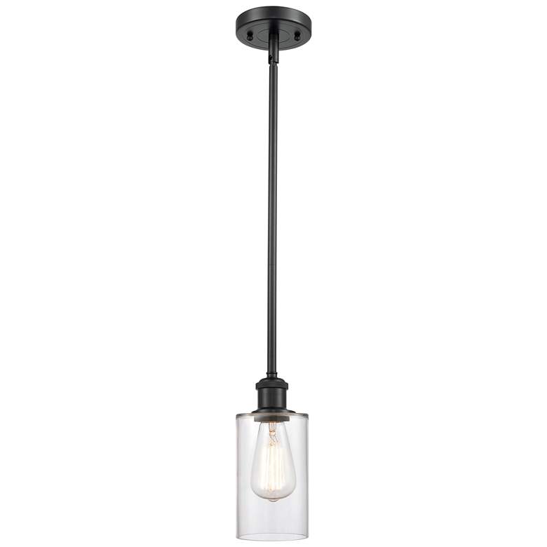 Image 1 Clymer 4" Wide Matte Black LED Mini Pendant w/ Clear Glass