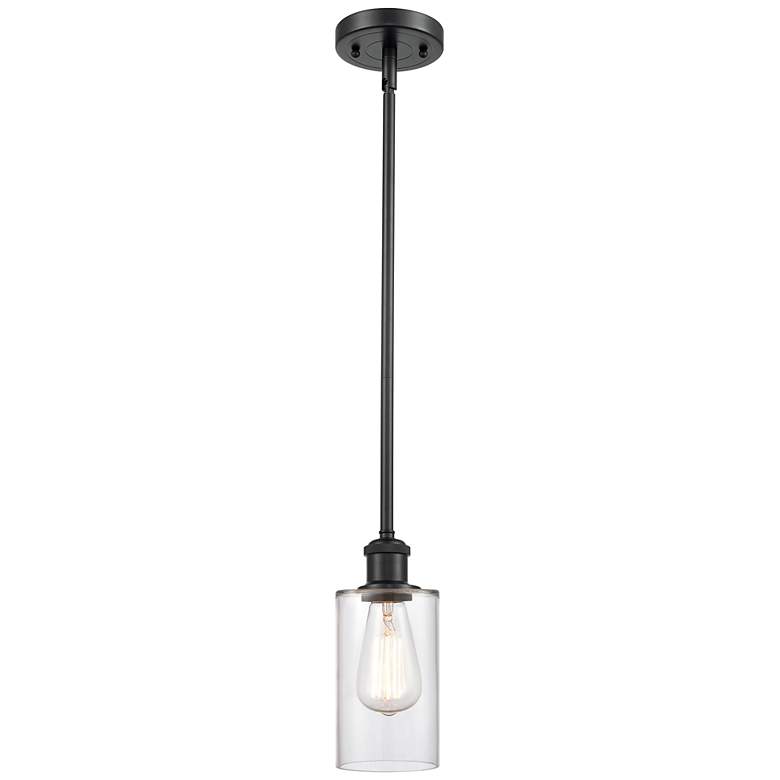 Image 1 Clymer 4" Wide Matte Black Mini Pendant with Clear Glass