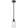 1_Clymer 4" Wide Matte Black Mini Pendant with Clear Glass