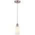 Clymer 4"W Brushed Satin Nickel Mini Pendant w/ White Glass