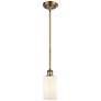 Clymer 4" LED Mini Pendant - Brushed Brass - Matte White Shade