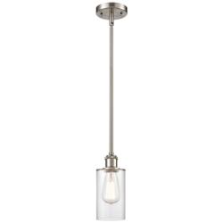 Clymer 4" LED Mini Pendant - Brushed Satin Nickel - Clear Shade