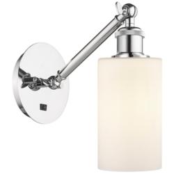 Clymer 9"H Polished Chrome LED Wall Sconce w/ White Shade