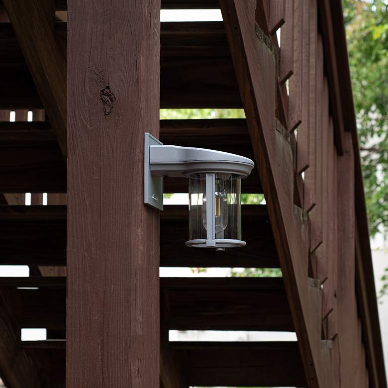 Image 4 Coach 7 1/2" High Gray LED Solar Outdoor Wall Lantern more views