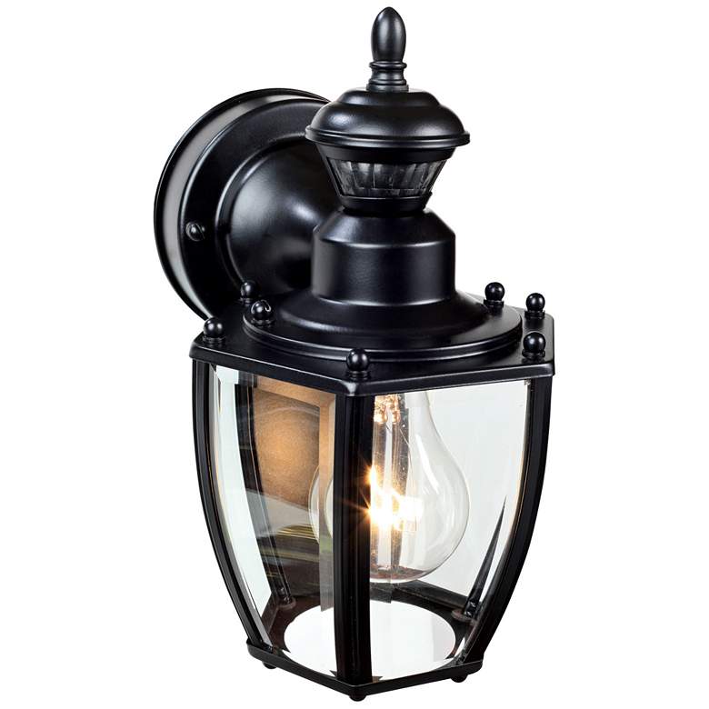 Image 1 Coach House Black 10 3/4 inch Motion Sensor Traditional Outdoor Wall Light