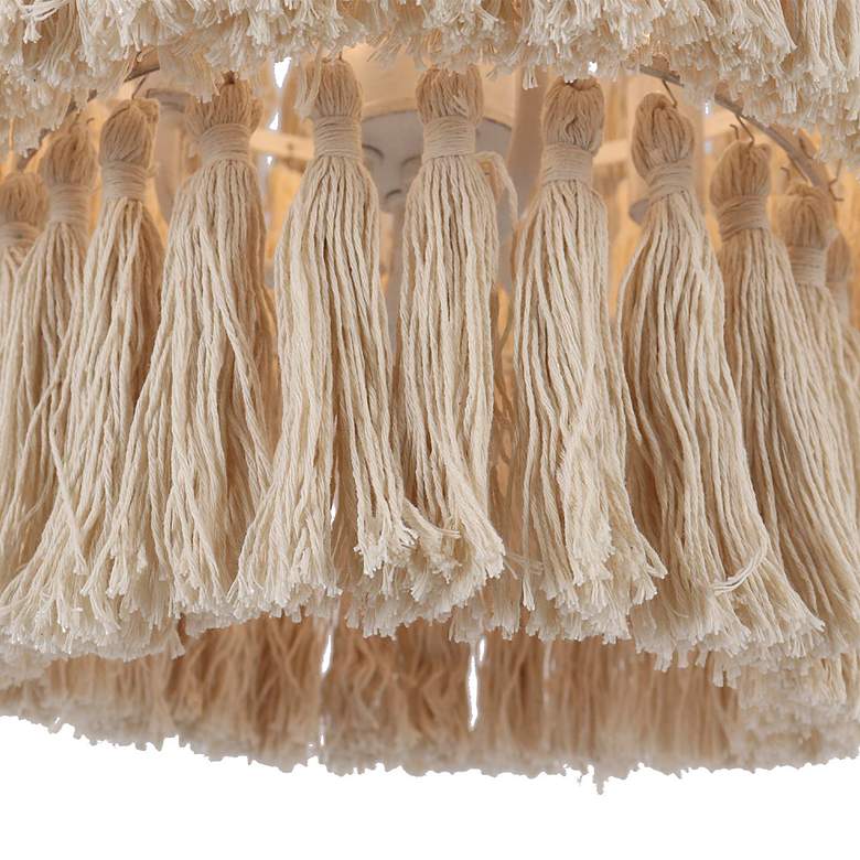 Image 4 Coas 18 1/2" Wide Natural Tassel 3-Tier Chandelier more views