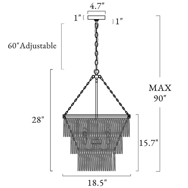Image 7 Coas 18 1/2" Wide Natural Tassel 3-Tier Chandelier more views