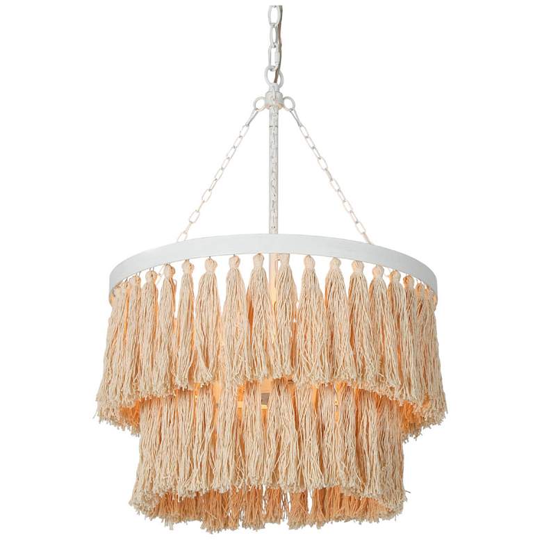 Image 1 Coas 3-Light 17.3 inch Wide Woven Roop 2-Tiered Chandelier