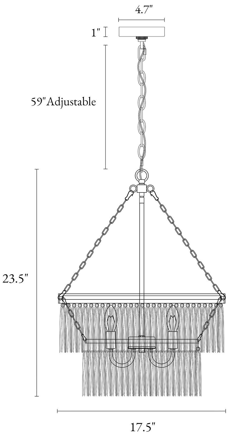 Image 3 Coas 3-Light 17.3" Wide Woven Roop 2-Tiered Chandelier more views