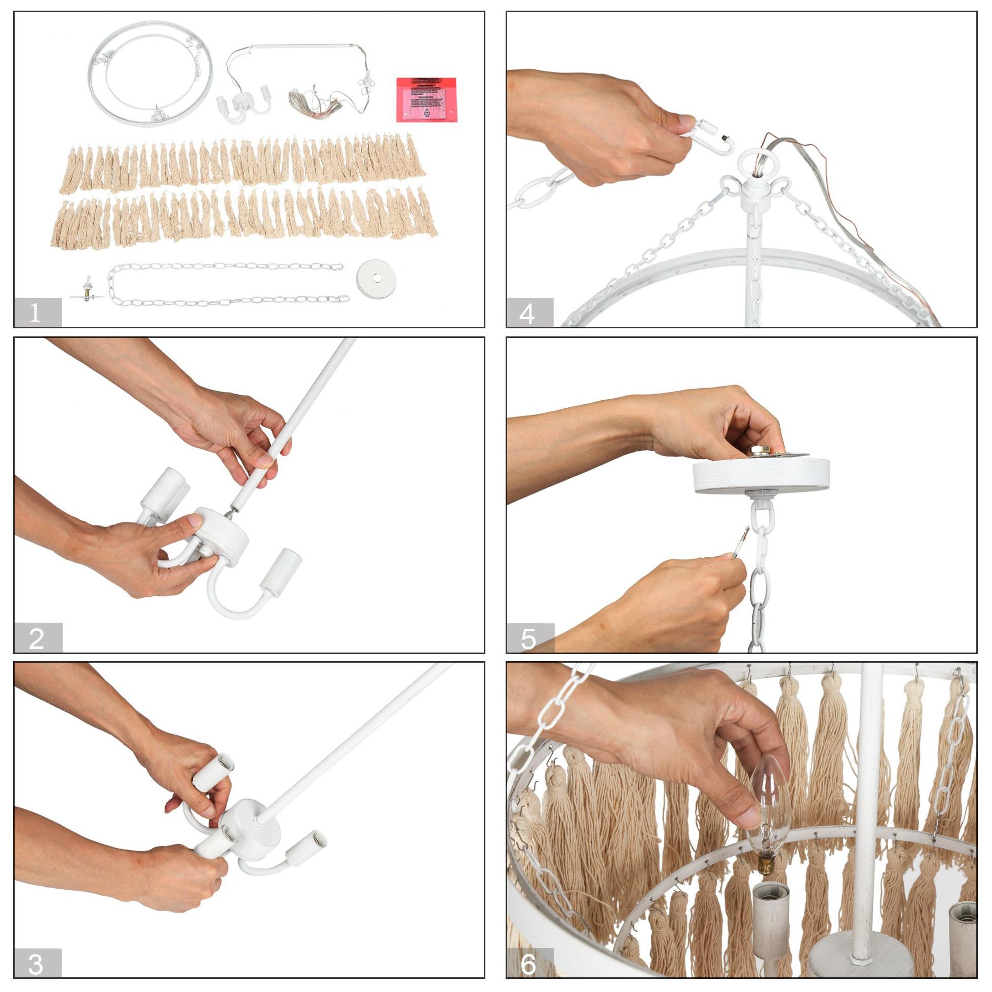 Coas 3-Light 17.3" Wide Woven Roop 2-Tiered Chandelier