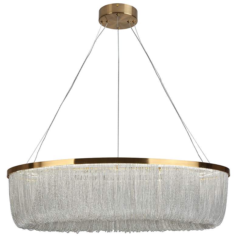 Image 1 Coasfri 1-Light LED Fringe Island Chandelier