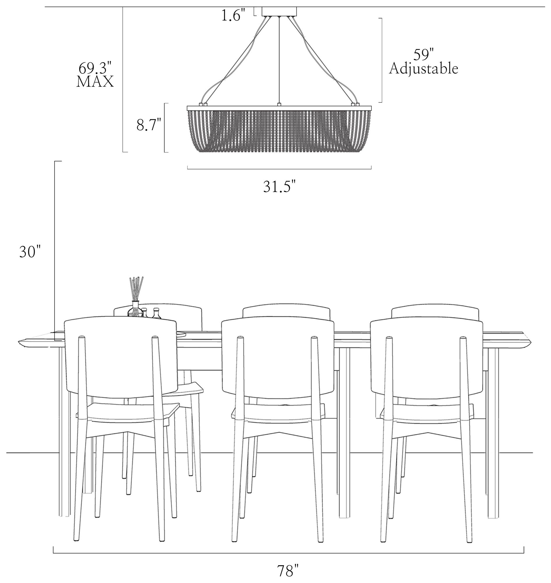 Image 6 Coasfri 1-Light LED Fringe Island Chandelier more views