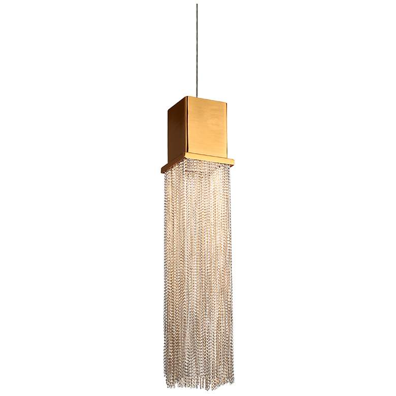 Image 1 Coasfri 1-Light LED Fringe Pendant Light