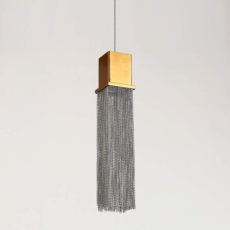 Image 3 Coasfri 1-Light LED Fringe Pendant Light more views