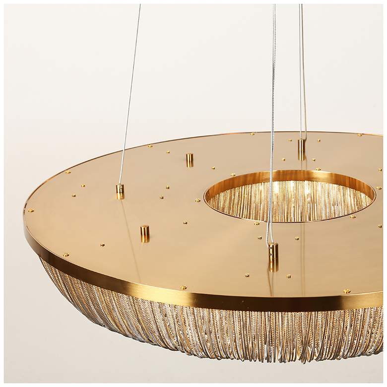 Image 5 Coasfri 1-Light LED Gold Fringe Chandelier more views