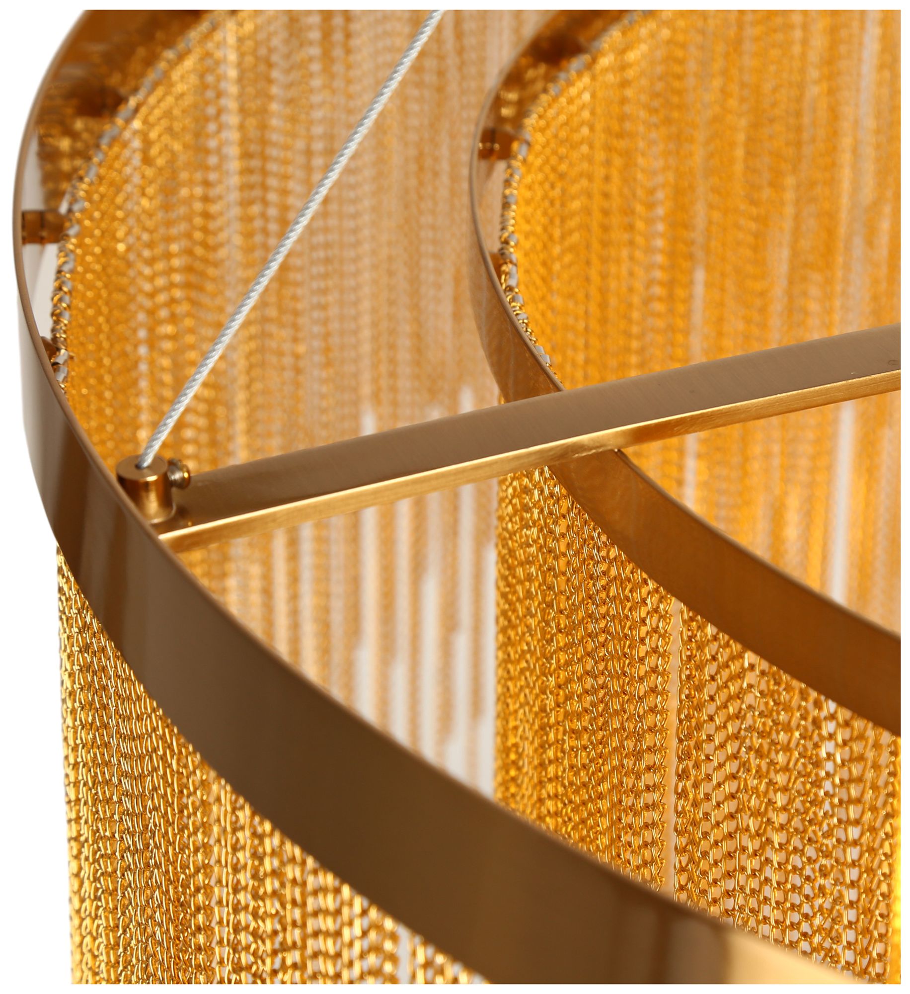 Image 3 Coasfri 10-Light Gold Fringe 2-Tier Chandelier more views