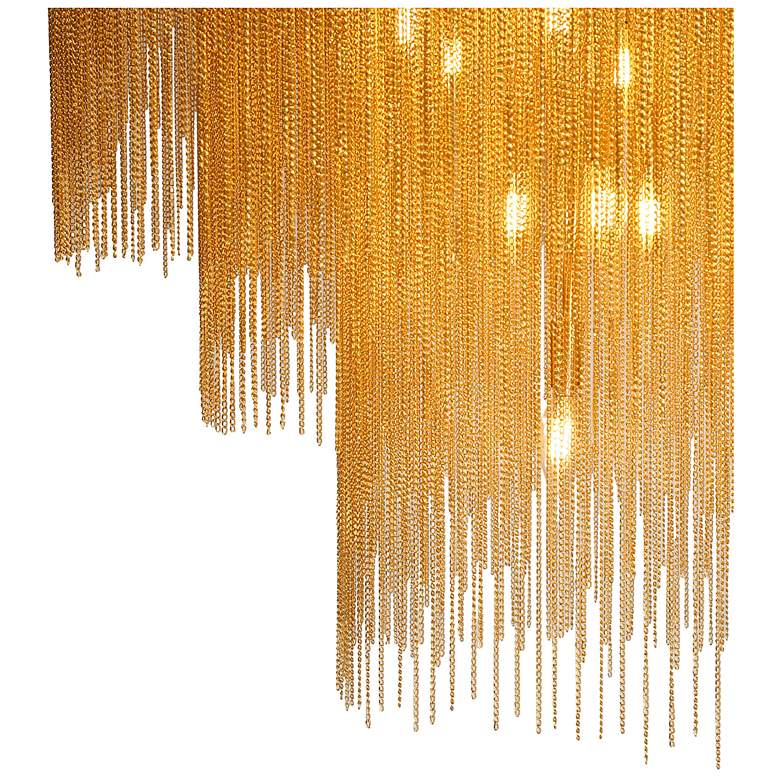 Image 4 Coasfri 10-Light Gold Fringe 2-Tier Chandelier more views