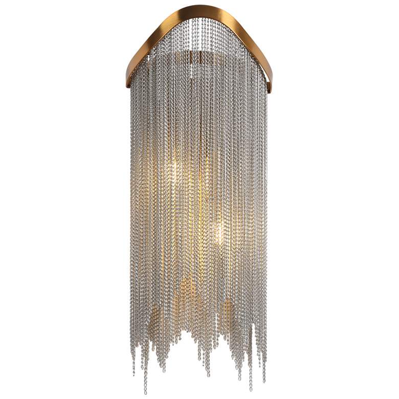 Image 1 Coasfri 2-Light Brass Fringes Wall Sconces