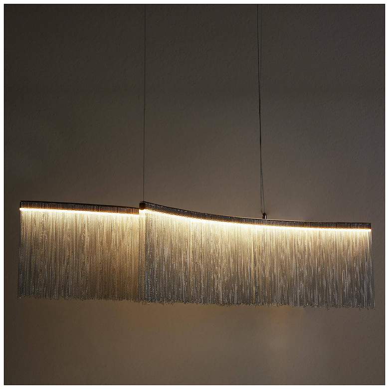 Image 2 Coasfri 2-Light LED Fringe Island Chandelier more views