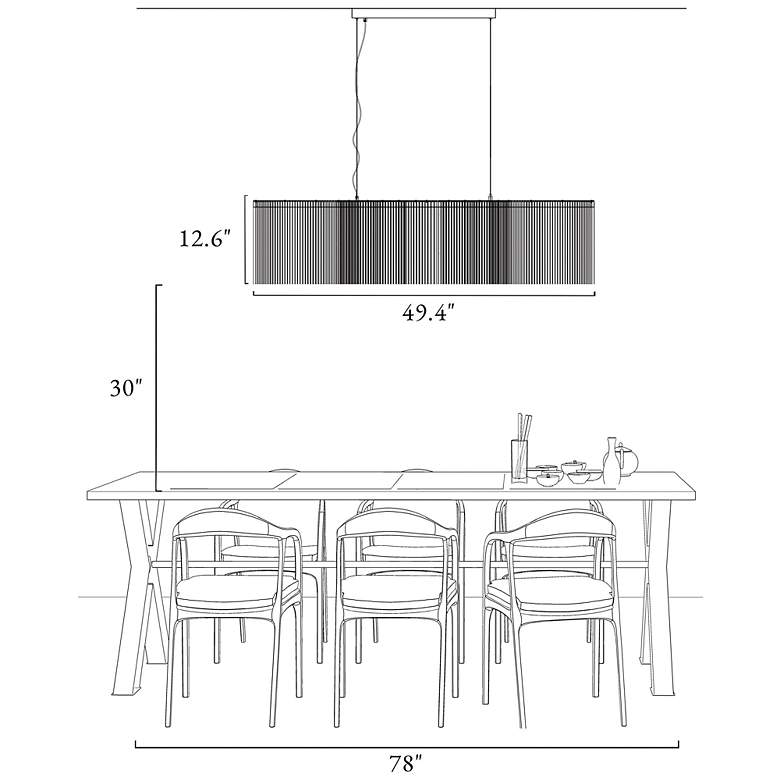 Image 6 Coasfri 2-Light LED Fringe Island Chandelier more views