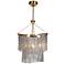Coasfri 4-Light Brass Fringes 2-Tier Chandelier