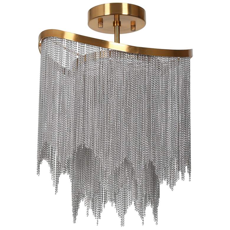 Image 1 Coasfri 4-Light Brass Fringes Ceiling Light