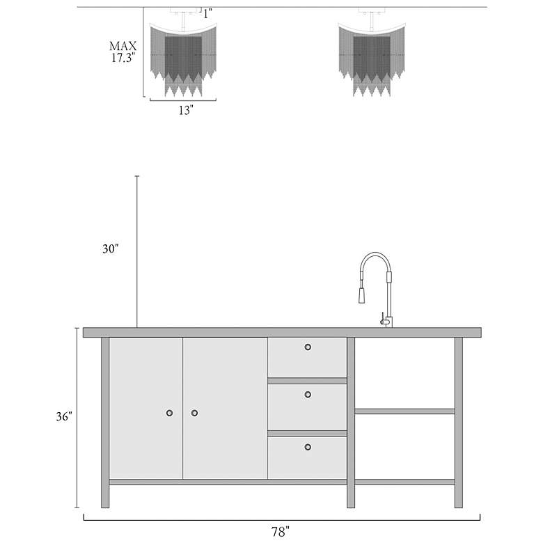 Image 6 Coasfri 4-Light Brass Fringes Ceiling Light more views