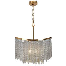 Image1 of Coasfri 4-Light Brass Fringes Chandelier