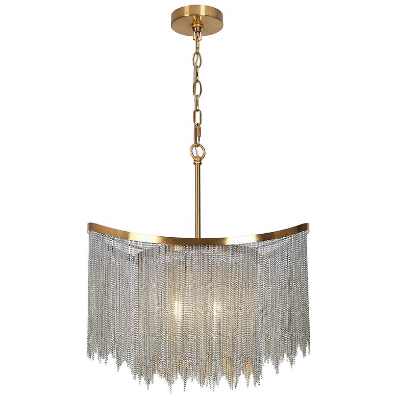Image 1 Coasfri 4-Light Brass Fringes Chandelier