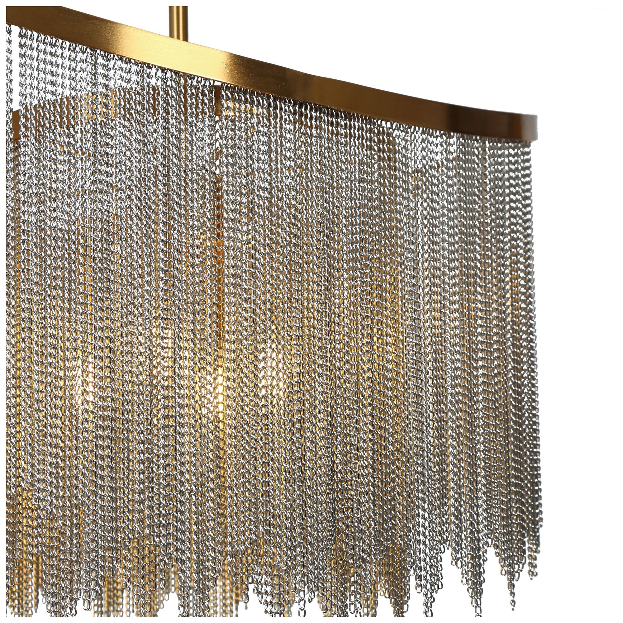 Image 3 Coasfri 4-Light Brass Fringes Chandelier more views