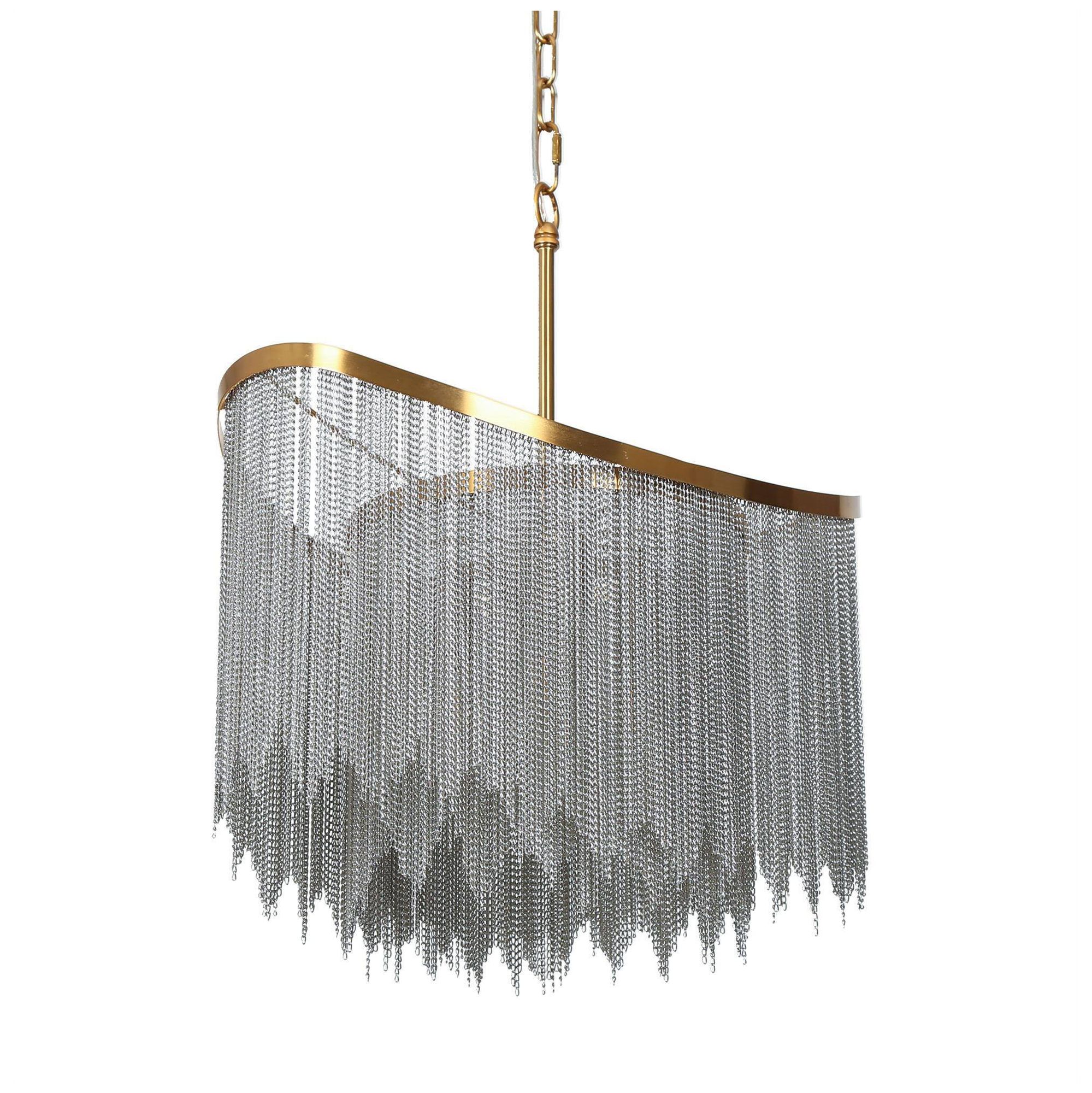 Image 4 Coasfri 4-Light Brass Fringes Chandelier more views