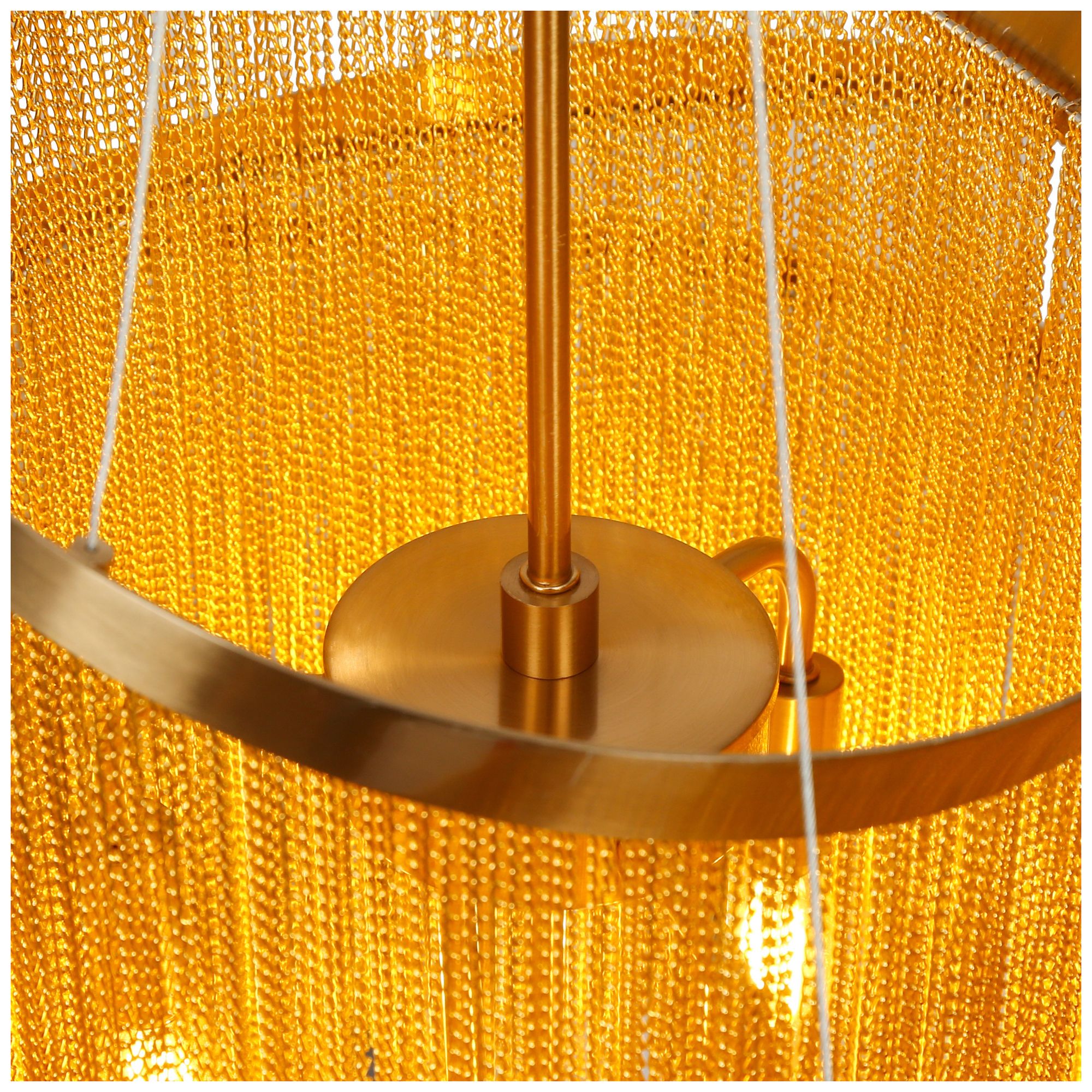 Image 3 Coasfri 7-Light Gold Fringe 3-Tier Chandelier more views