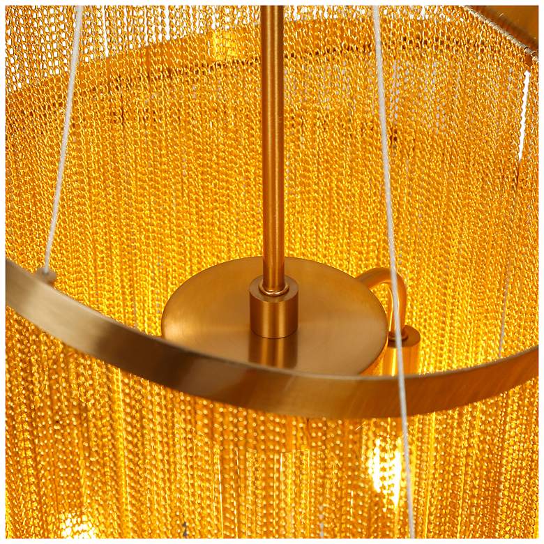 Image 3 Coasfri 7-Light Gold Fringe 3-Tier Chandelier more views