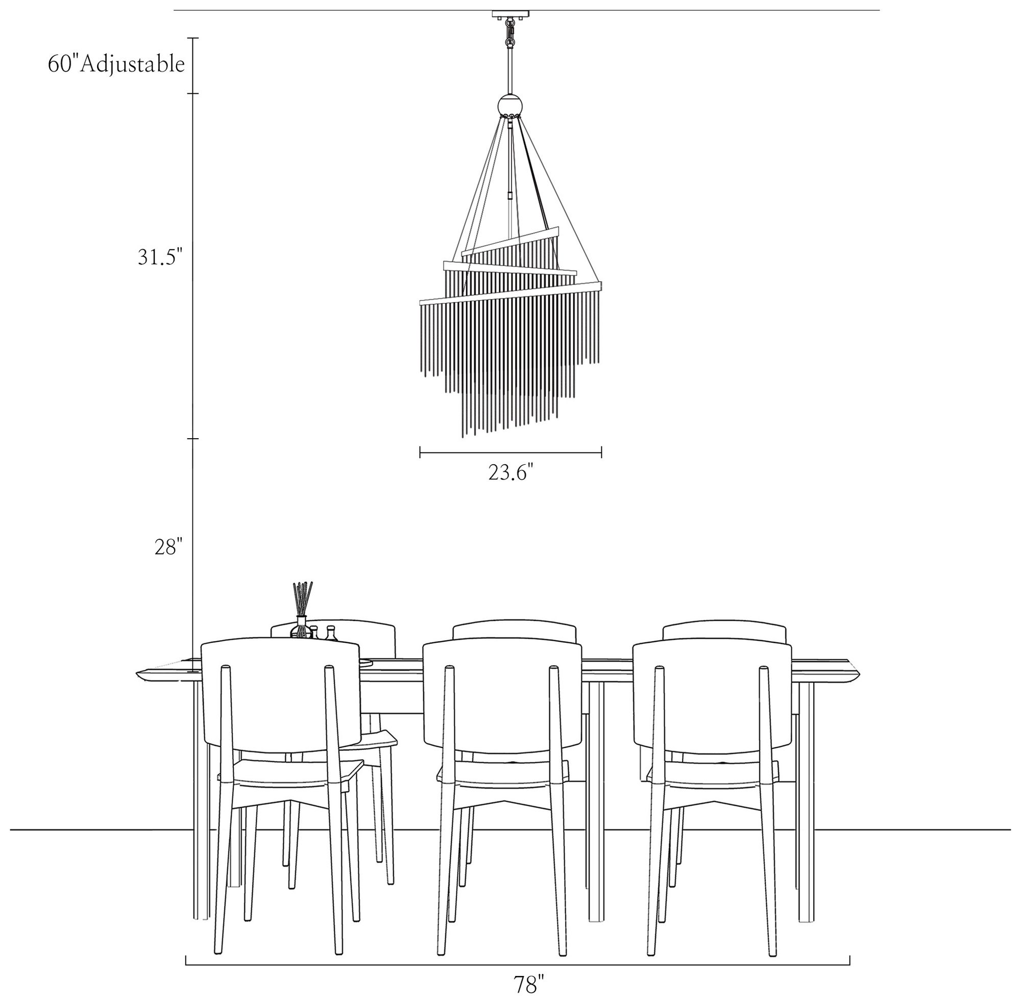 Image 5 Coasfri 7-Light Gold Fringe 3-Tier Chandelier more views