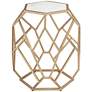 3_Coast to Coast Geometric 20 1/2" Wide Gold Marble Hexagon Accent Table