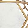 4_Coast to Coast Geometric 20 1/2" Wide Gold Marble Hexagon Accent Table more views