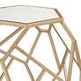 5_Coast to Coast Geometric 20 1/2" Wide Gold Marble Hexagon Accent Table more views