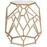 6_Coast to Coast Geometric 20 1/2" Wide Gold Marble Hexagon Accent Table more views