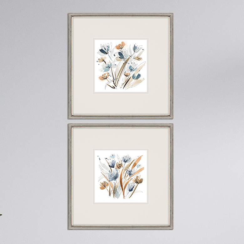 Image 2 Coastal Blooms 23 inch Square 2-Piece Framed Wall Art Set