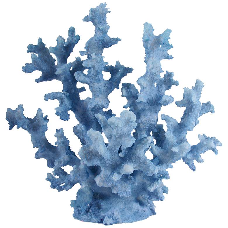 Image 1 Coastal Blue 10 1/2 inch High Tabletop Faux Coral Sculpture