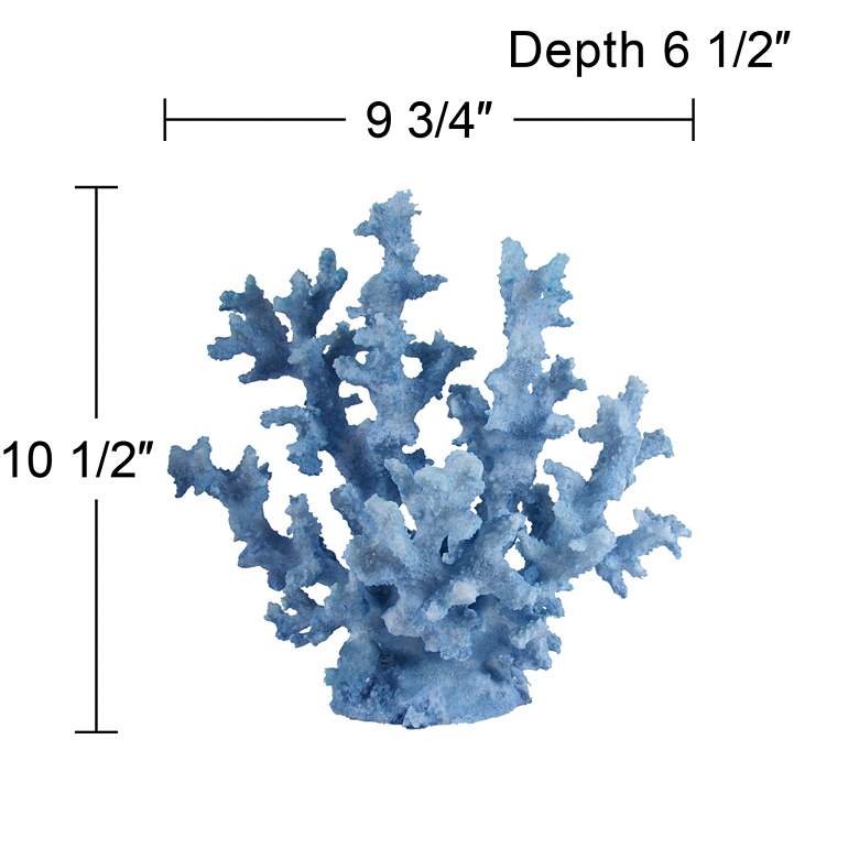 Image 3 Coastal Blue 10 1/2" High Tabletop Faux Coral Sculpture more views