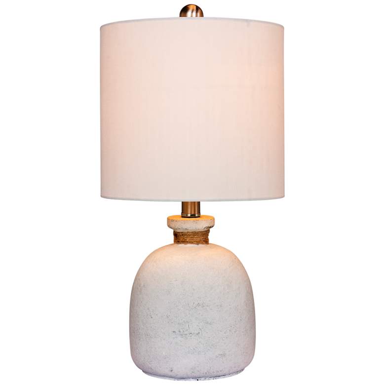 Image 1 Coastal Bottle 19 1/2 inch High Frosted White Glass Table Lamp