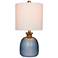 Coastal Bottle 19 1/2"H Frosted Blue Glass Accent Table Lamp